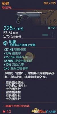 《赛博朋克2077》骄傲枪械图鉴